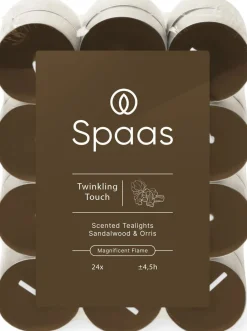 Spaas geurkaars Essential collection Twinkling Touch bruin 4,5 uur D 3,9 H 1,6 cm 24 stuks