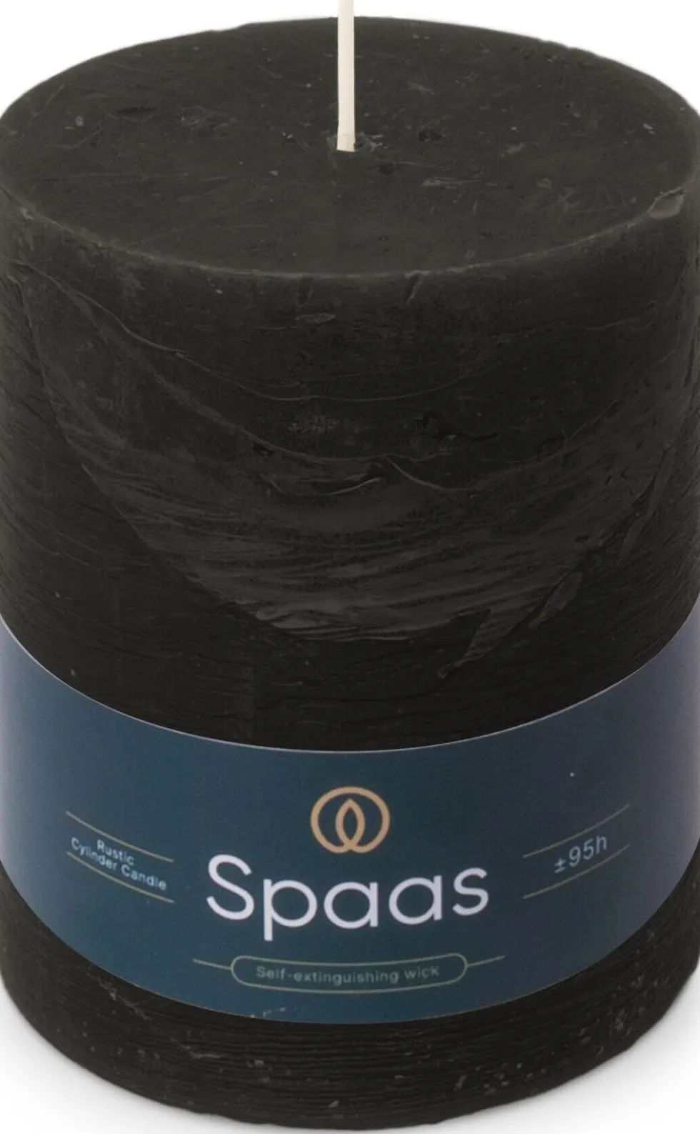 Spaas stompkaars Essential collection zwart 95 uur D 10 H 13 cm