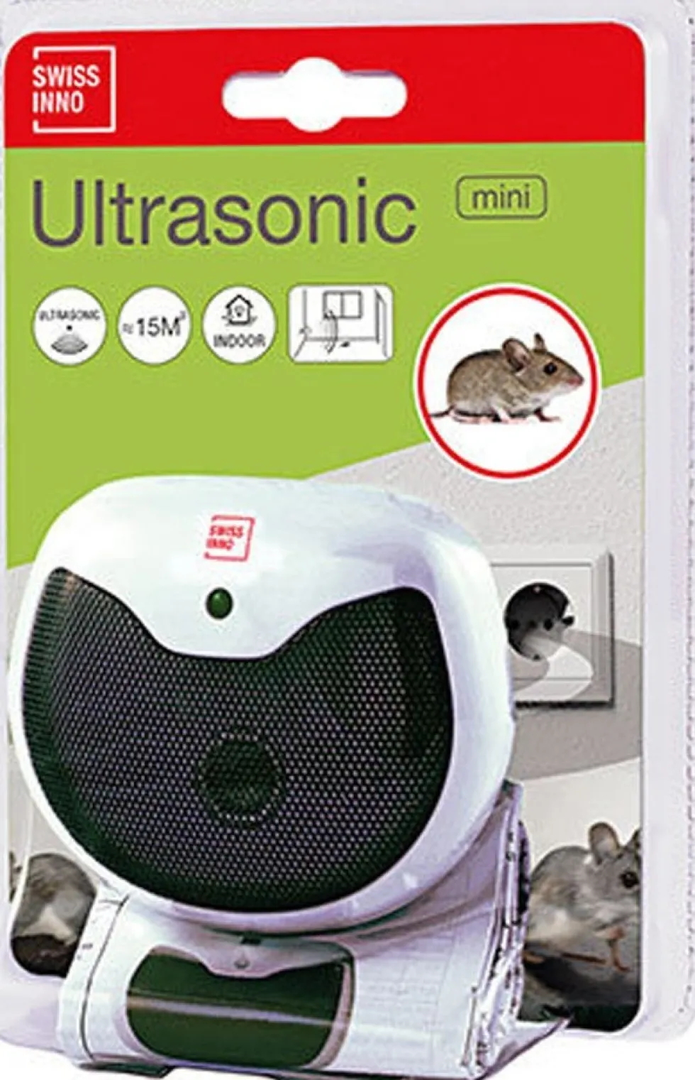 SwissInno Solutions knaagdier verdrijver ultrasoon 1,5W 30 m²