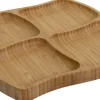 Tapasbord met 4 vakken naturel 20 x 20 x 1,5 cm