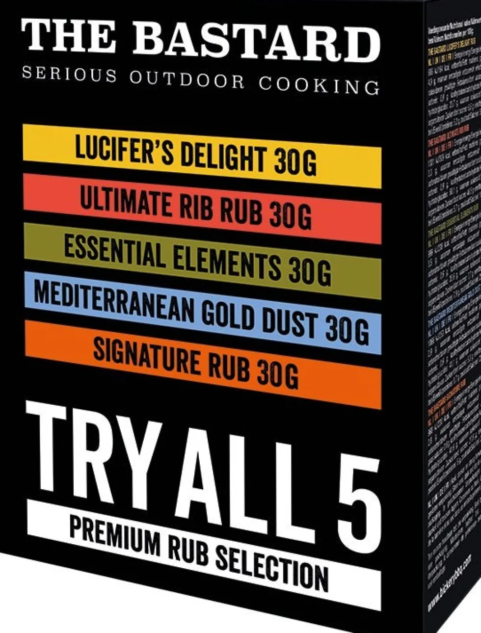 The Bastard barbecue kruiden Try All Box 5x30 g