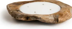 Tierra Outdoor kaars in pot Bowl Teak naturel 52 uur 60 x 60 x15 cm
