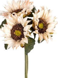 Tina kunstbloemen boeket Zonnebloem crème H 28 cm