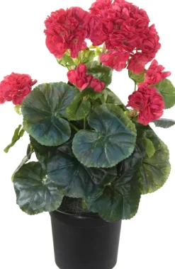 Tina kunstplant Geranium lichtrood H 35 cm