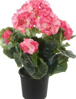 Tina kunstplant Geranium roze / crème H 35 cm
