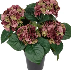 Tina kunstplant Hortensia rood H 52 cm