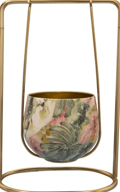 TS bloempot Monstera goud 24 x 15 x 36 cm