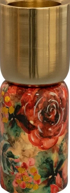 TS kandelaar Rose goud / rood D 4 H 16 cm