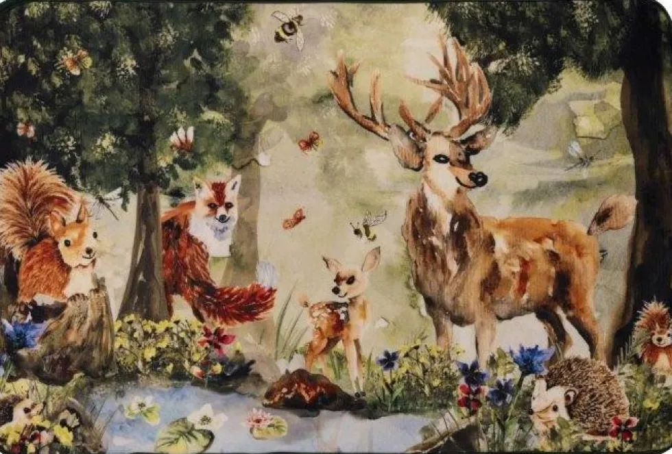 TS rubber mat Woodlands Wonders dieren 40 x 60 cm