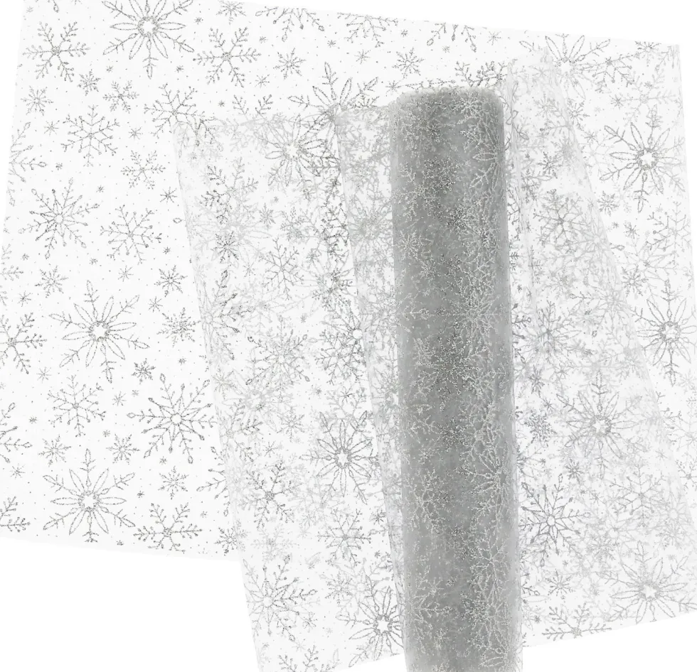 Unique Living decofabric Ice Star zilver 28 x 300 cm