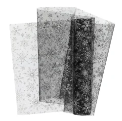 Unique Living decofabric Ice Star zwart 28 x 300 cm