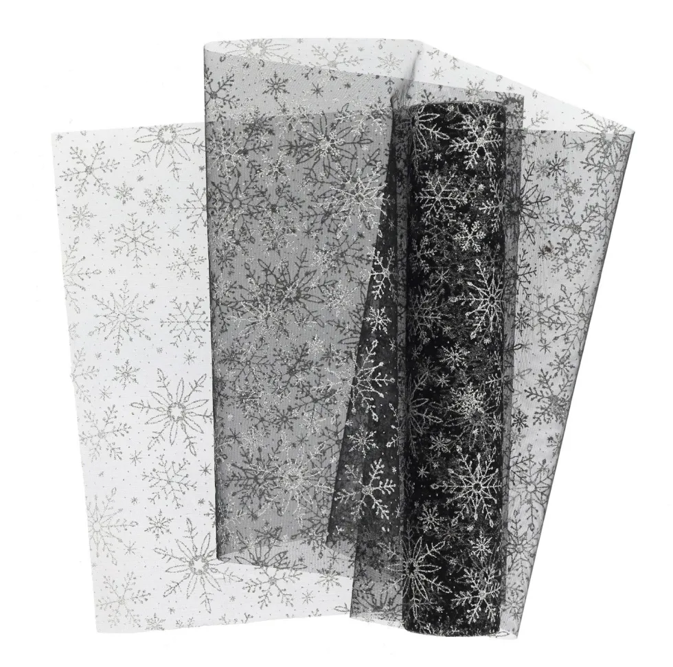 Unique Living decofabric Ice Star zwart 28 x 300 cm