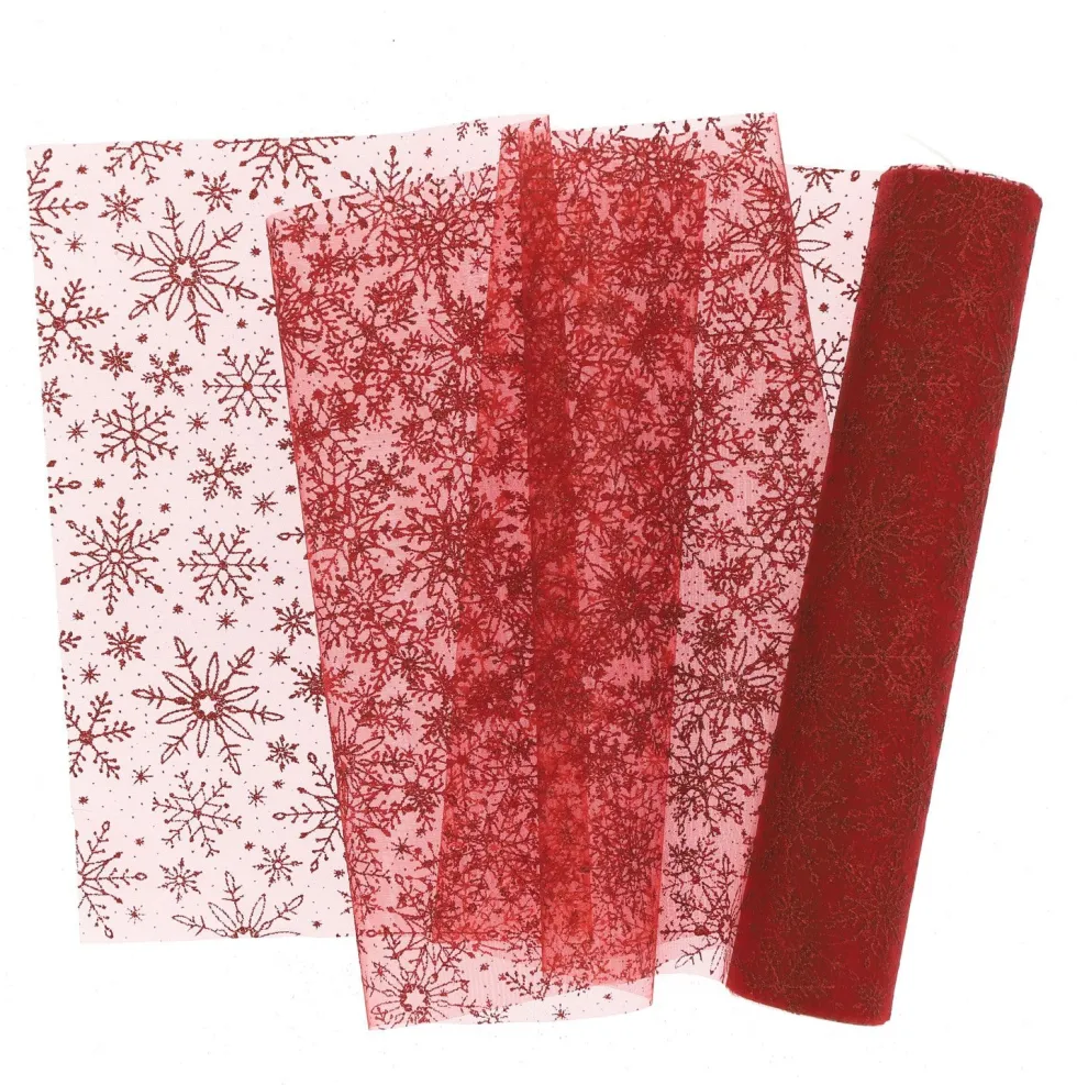 Unique Living decofabric Ice Star rood 28 x 300 cm