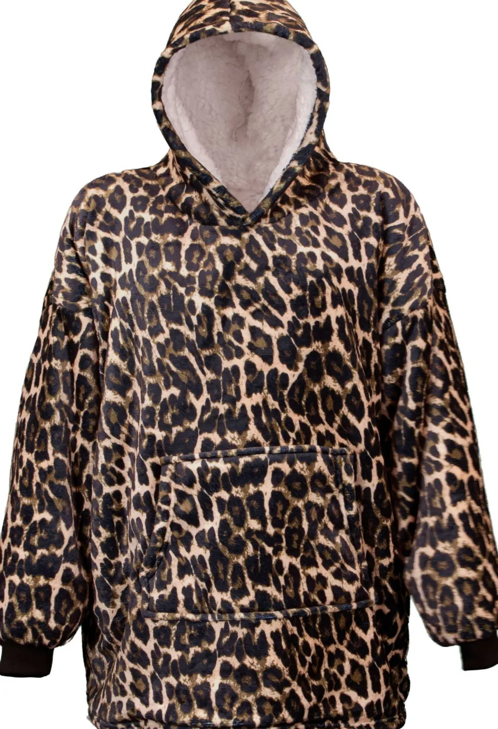 Unique Living hoodie Emma beige / bruin luipaard onesize