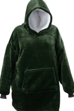 Unique Living hoodie Emma donkergroen onesize