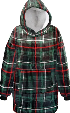 Unique Living hoodie Manon groen ruit onesize