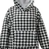 Unique Living hoodie Manon zwart/wit ruit onesize