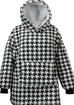 Unique Living hoodie Manon zwart/wit ruit onesize