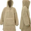 Unique Living hoodie Teddy grijs onesize