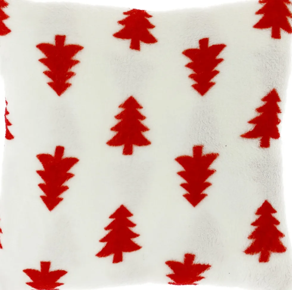 Unique Living kerstkussen Snuggle wit / rood 150 x 200 x 10 cm