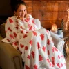 Unique Living kerstkussen Snuggle wit / roze 150 x 200 x 10 cm