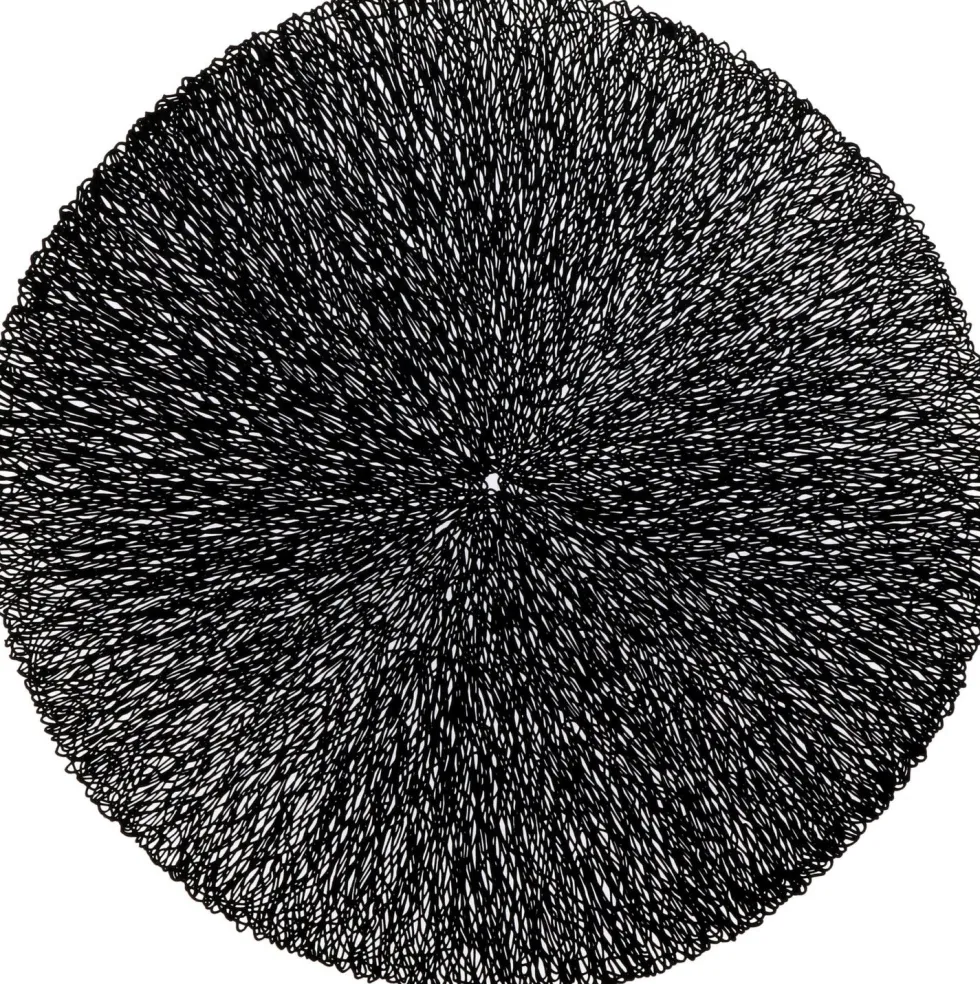Unique Living placemat Ciara zwart D 38 cm