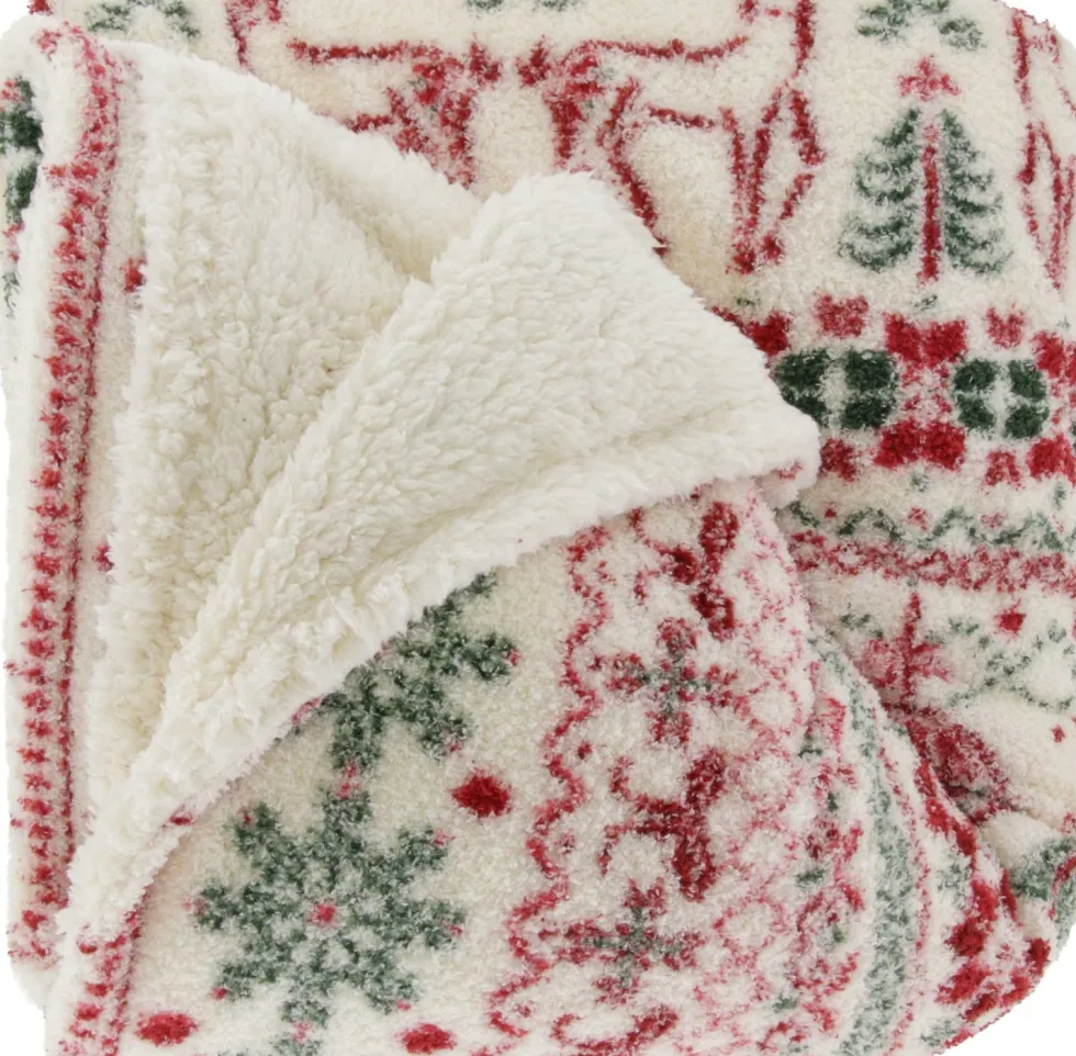 Unique Living plaid Davin rood / groen 130 x 160 cm