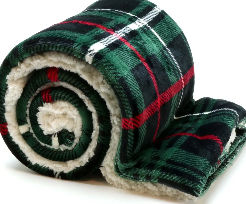 Unique living plaid Larrson groen/rood 150 x 200 cm