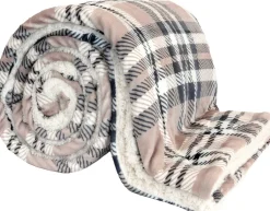 Unique Living plaid Larsson taupe / zwart 150 x 200 cm