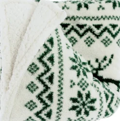 Unique Living plaid Mirre wit / groen 130 x 160 x 10 cm