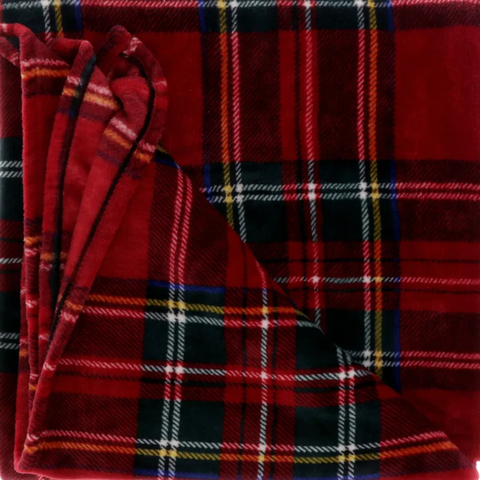 Unique living plaid Torsten rood geruit 200 x 150 cm