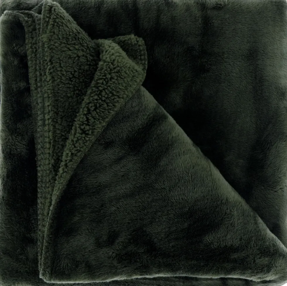 Unique Living plaid Torvah donker groen 150 x 200 cm