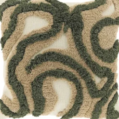 Unique Living sierkussen Calin groen / beige 45 x 45 cm