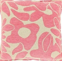 Unique Living sierkussen Lies roze / crème 45 x 45 cm