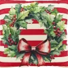 Unique Living sierkussen Lucy kerstkrans rood 45 x 45 x 10 cm
