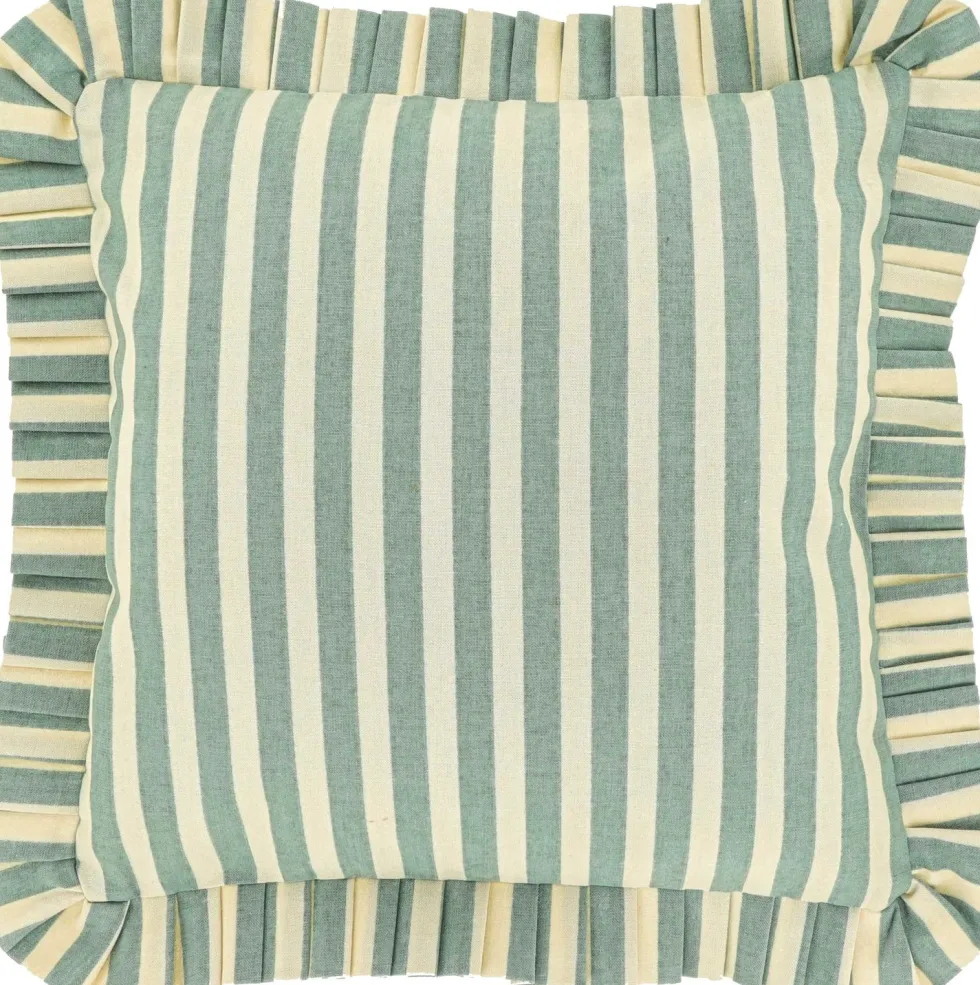 Unique Living sierkussen Ruth blauw / wit 45 x 45 cm