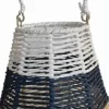 Van der Leeden windlicht Bob wit / blauw / naturel D 26 H 31 cm