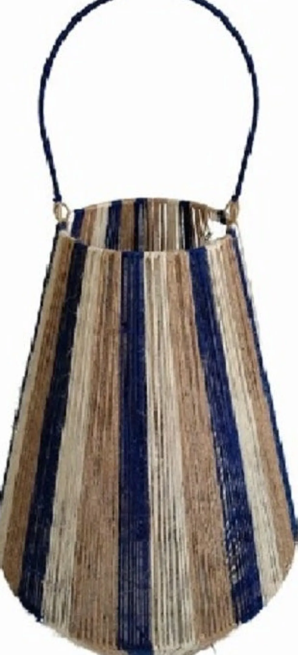 Van der Leeden windlicht Kori blauw / naturel D 35 H 50 cm
