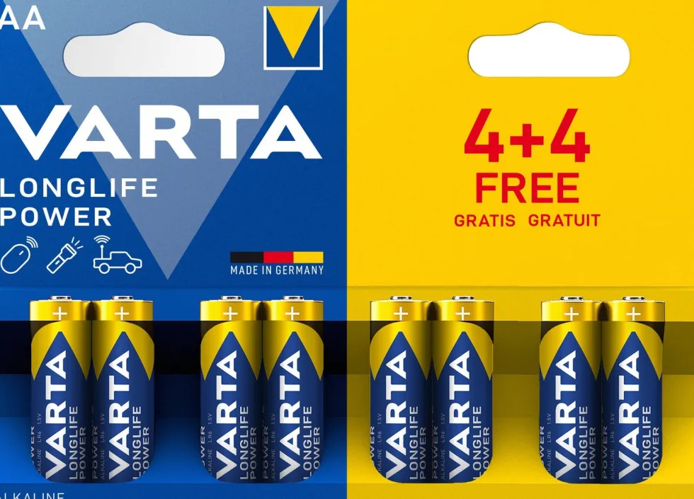 Varta AA batterijen Longlife Power 8 stuks