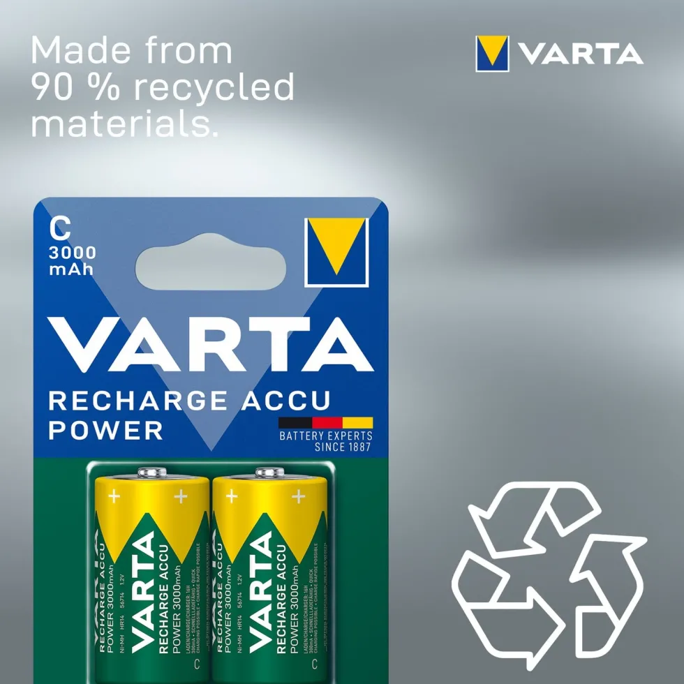 Varta C oplaadbare batterij 2 stuks