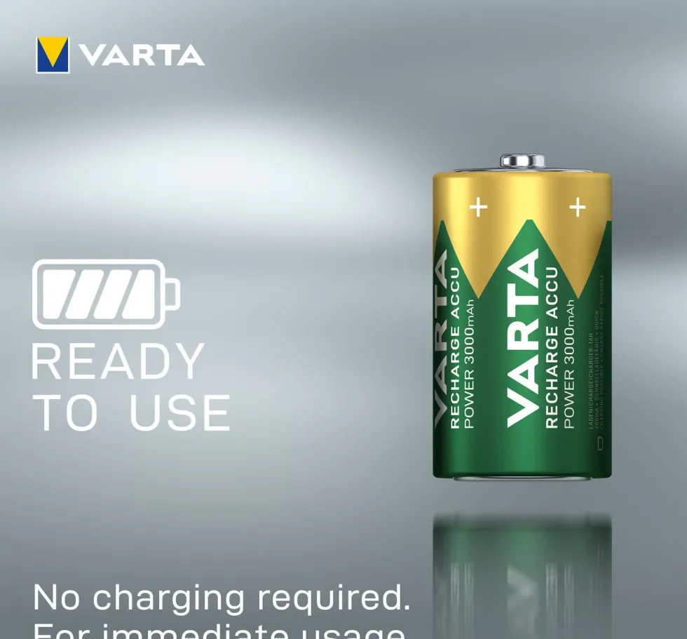 Varta D oplaadbare batterij Accu Power 2 stuks