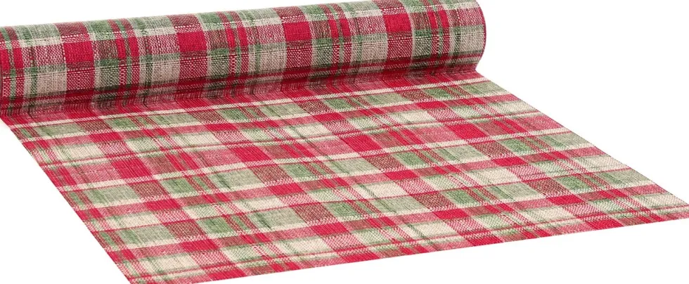 Vivant tafelloper Check rood 250 x 28 cm
