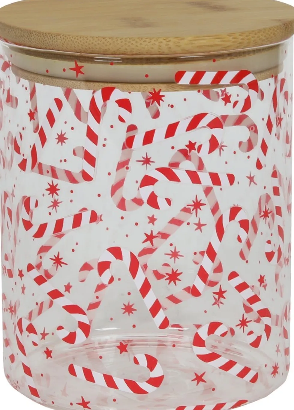 Voorraadpot Candycane met deksel rood / wit D 10 H 13 cm
