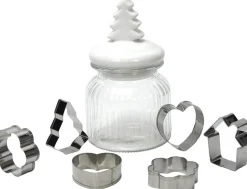 Voorraadpot met uitsteekvormen wit D 11 H 24 cm 7-delig
