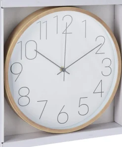 Wandklok wit / naturel D 30 H 4,4 cm
