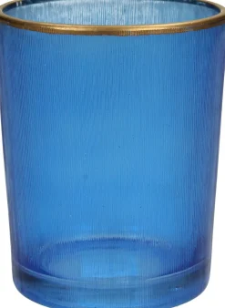 Waxinelichthouder blauw D 7,7 H 9,7 cm