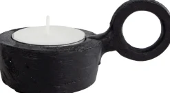 waxinelichthouder Finn zwart 5,5 x 4,5 x 9 cm