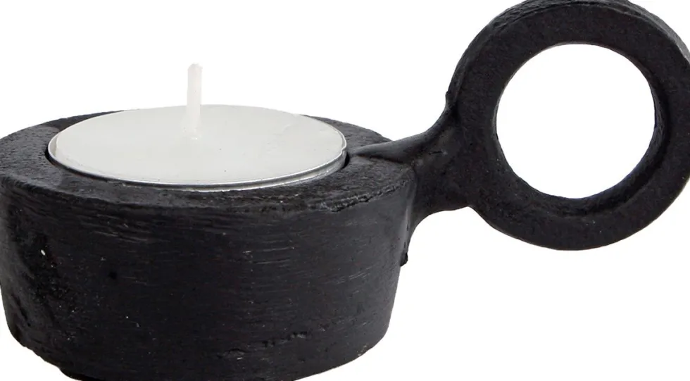 waxinelichthouder Finn zwart 5,5 x 4,5 x 9 cm