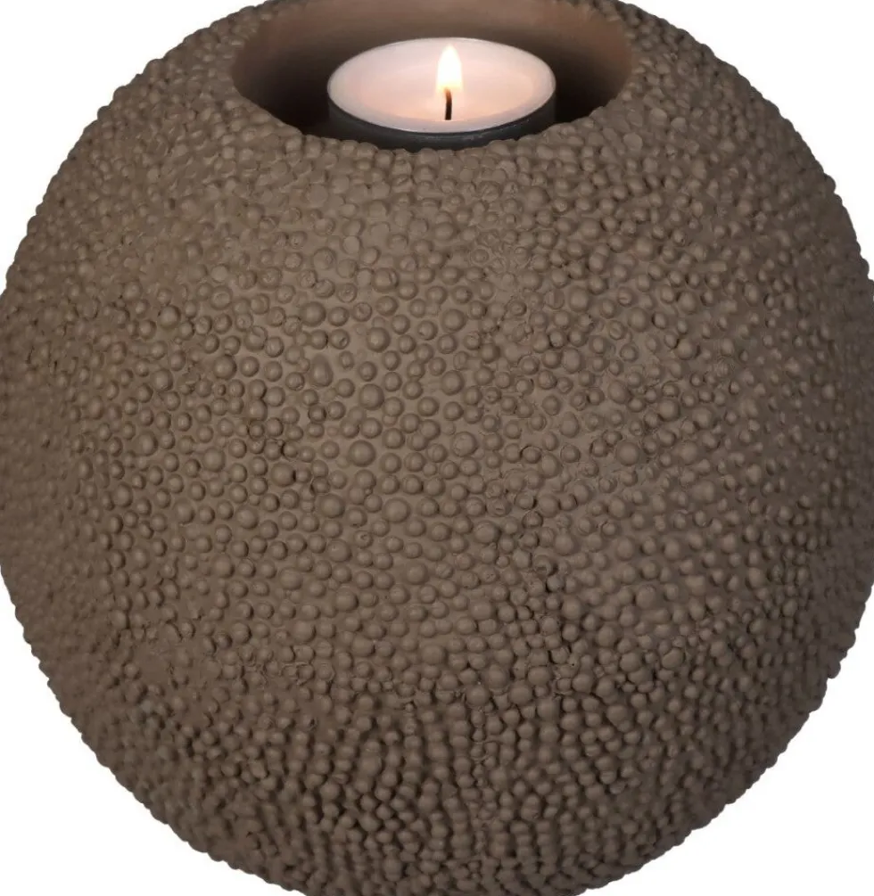 Waxinelichthouder Jeannette beige D 15 H 15 cm