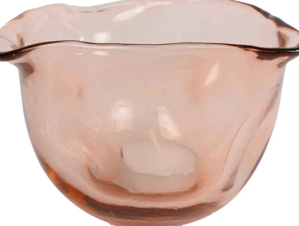 Waxinelichthouder Lola roze D 13 H 9 cm